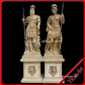 Yellow Marble Stone Roman Soldier Statue